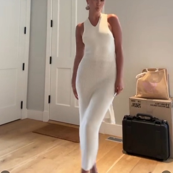 A.L.C. Caleb Cross Back Ivory Knit Midi Dress Size XS NWT - Picture 13 of 14